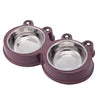 Eco-Friendly Double Dog Bowls – Cute Frog Design with Plastic Base & Stainless Steel Inserts