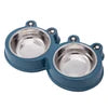 Eco-Friendly Double Dog Bowls – Cute Frog Design with Plastic Base & Stainless Steel Inserts