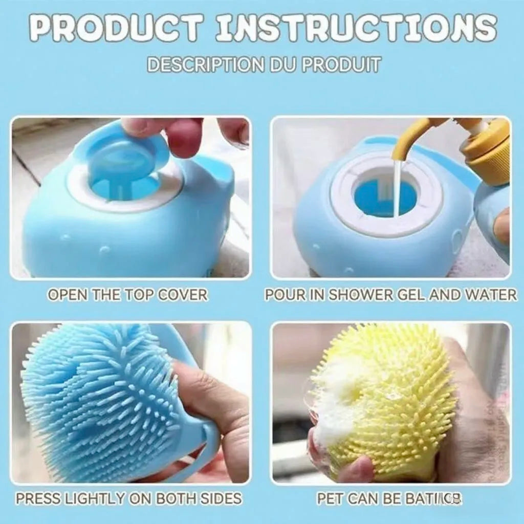2-in-1 Silicone Pet Bath Brush